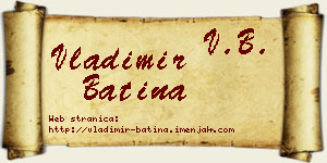 Vladimir Batina vizit kartica